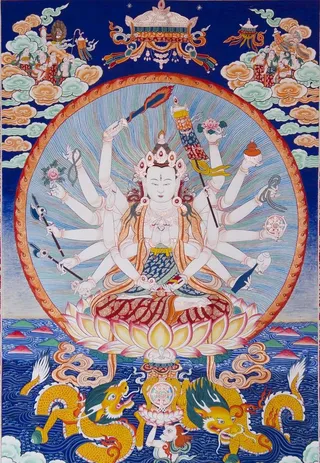 准提佛母,唐卡,唐卡艺术,唐卡素材,