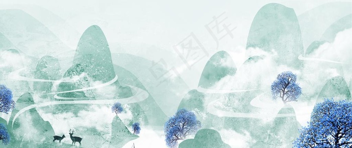 意境水墨山水图片