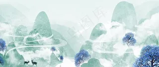 意境水墨山水图片