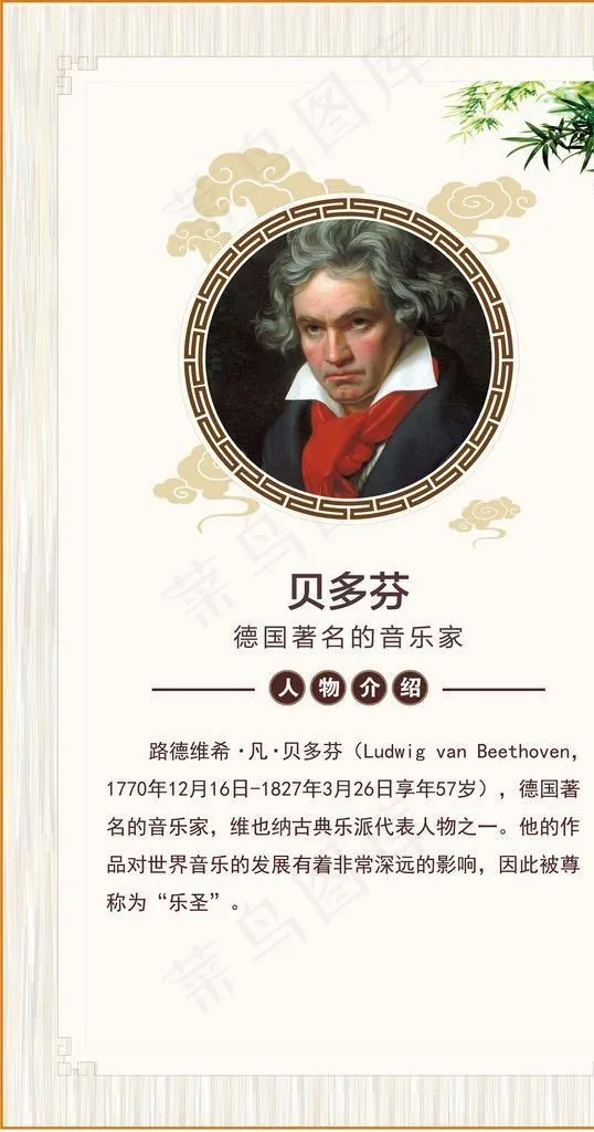 贝多芬展板 校园文化图片ai矢量模版下载