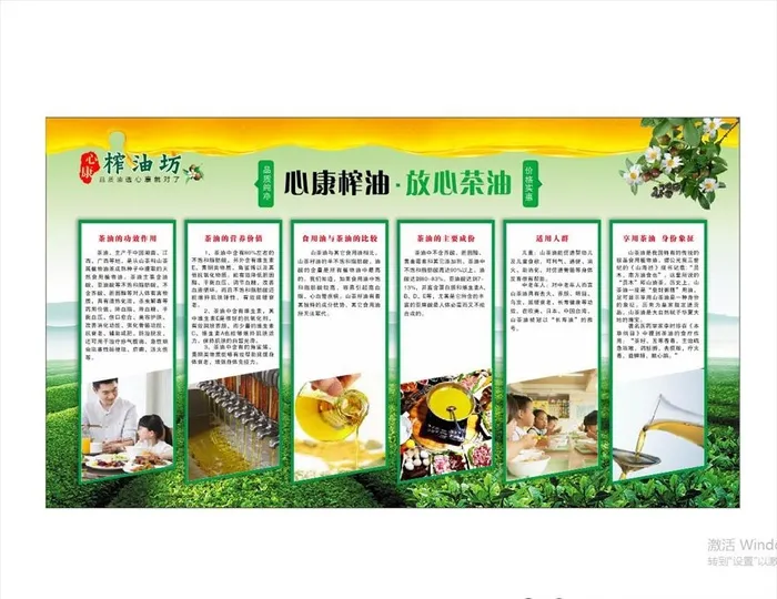 榨油坊展板 油茶 知识宣传图片cdr矢量模版下载
