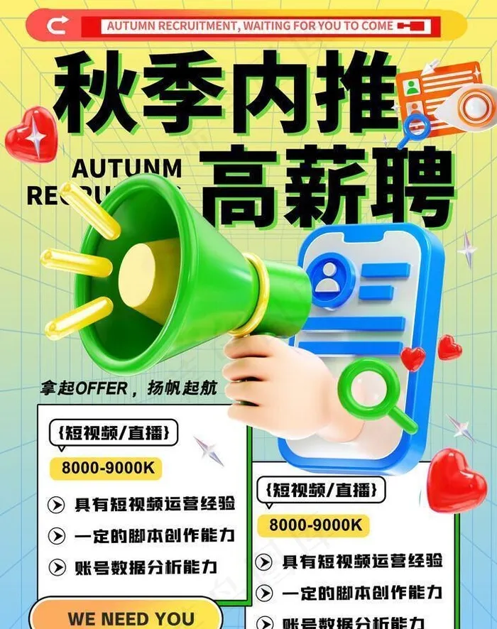 招聘图片(3256x6532)psd模版下载