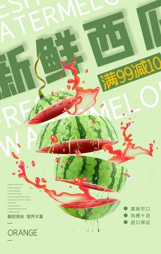 西瓜水果海报         图片