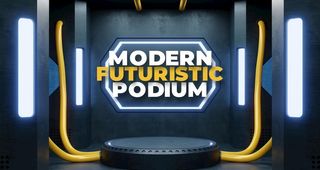 黑色科幻金属产品电商展台 图片