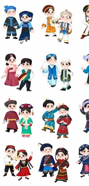 卡通民族人物图片