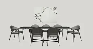 餐桌椅组合SU模型图片