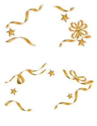 金色彩带装饰矢量元素图片