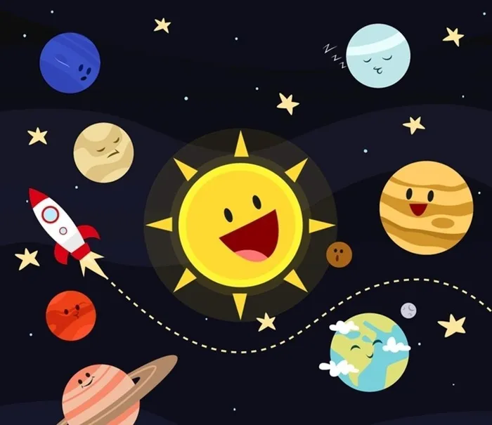 卡通太阳系星球图片ai矢量模版下载