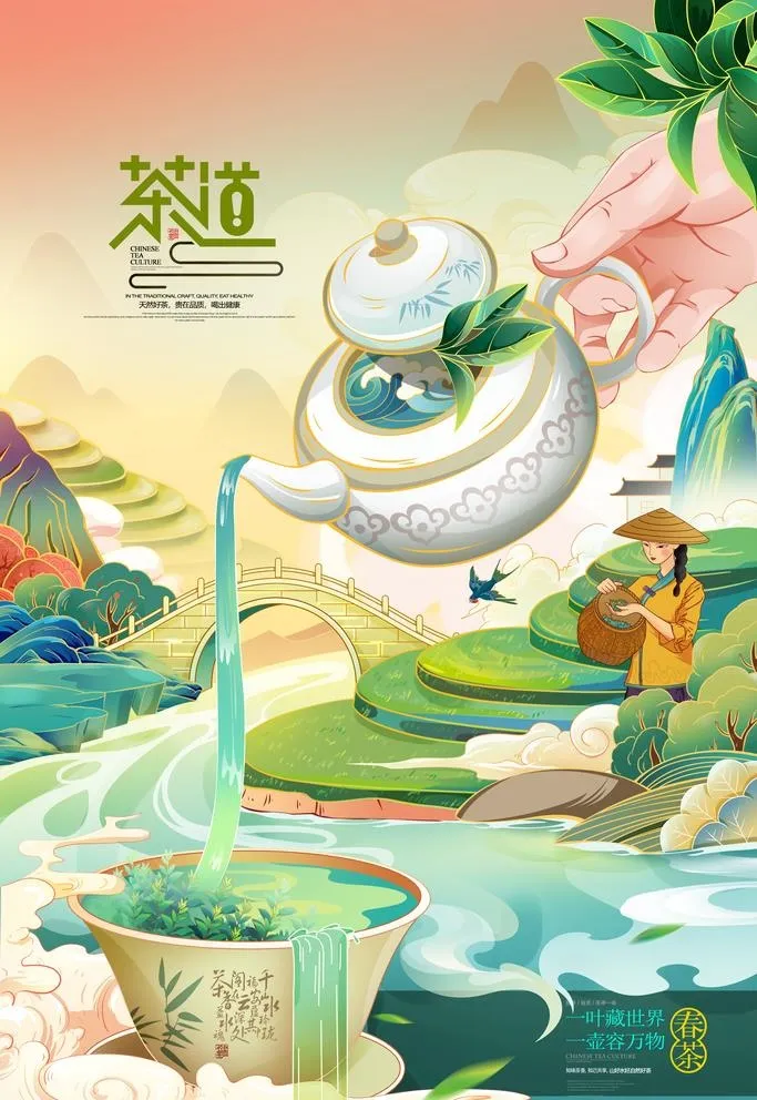 春季茶叶海报图片(3543x5315)psd模版下载