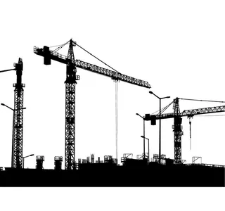 塔吊剪影图片