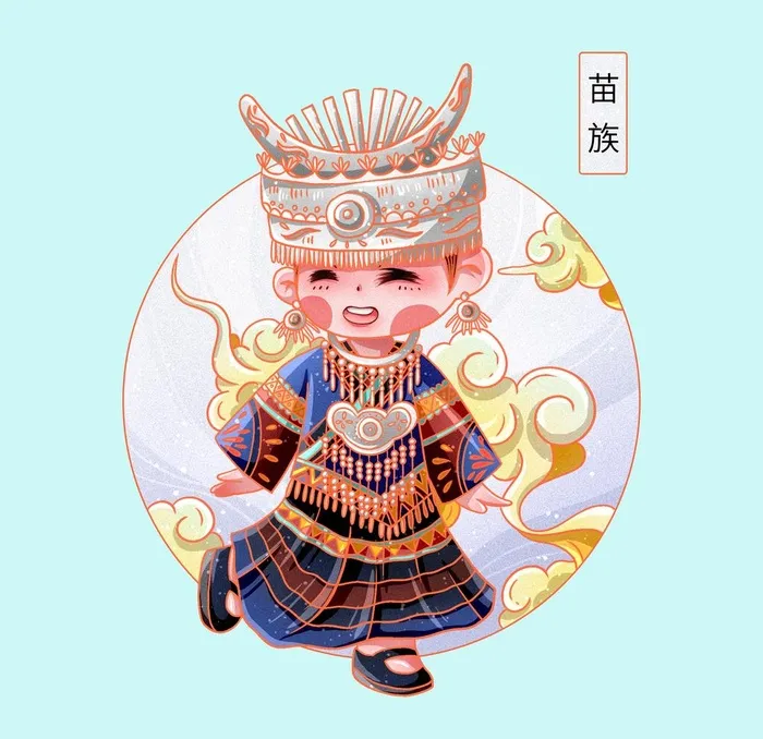 苗族少女图片(2000x2000)psd模版下载