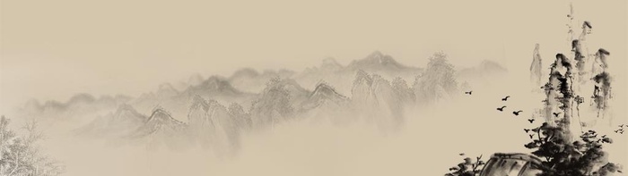 山水水墨背景图片(1920x600)psd模版下载