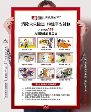 火灾逃生公益海报图片