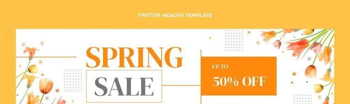 橙色水彩花卉横幅图片