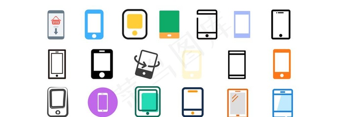 手机图标图片ai矢量模版下载