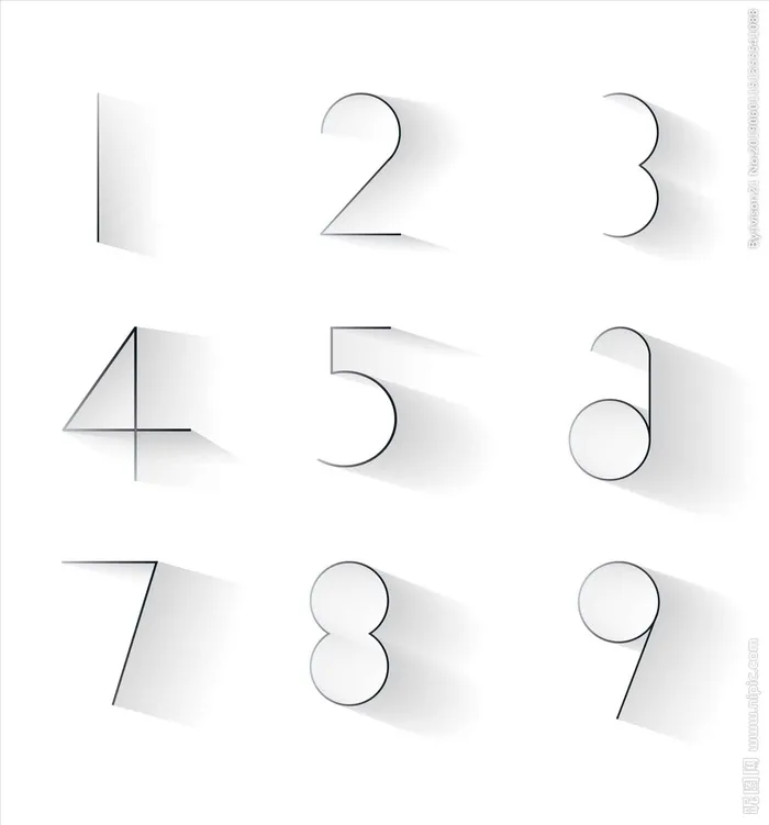 立体数字图片ai矢量模版下载