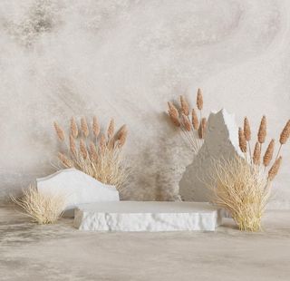 小清新c4d场景展台合层背景图片