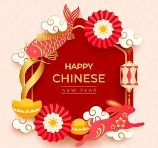 2023兔年立体剪纸锦鲤兔子 图片