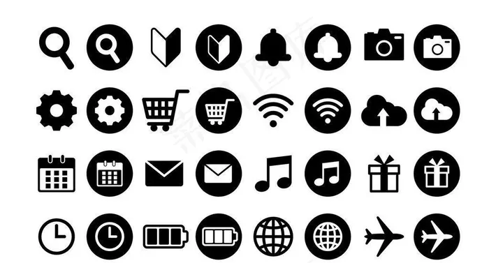 网页图标图片ai矢量模版下载