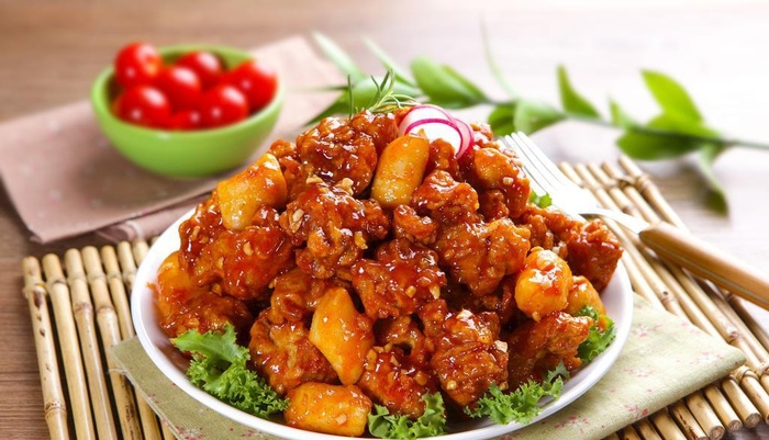 年糕炸鸡块图片