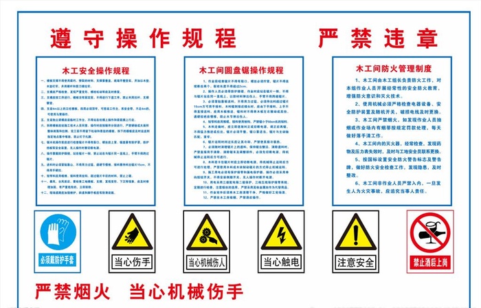 木工棚操作规程图片cdr矢量模版下载