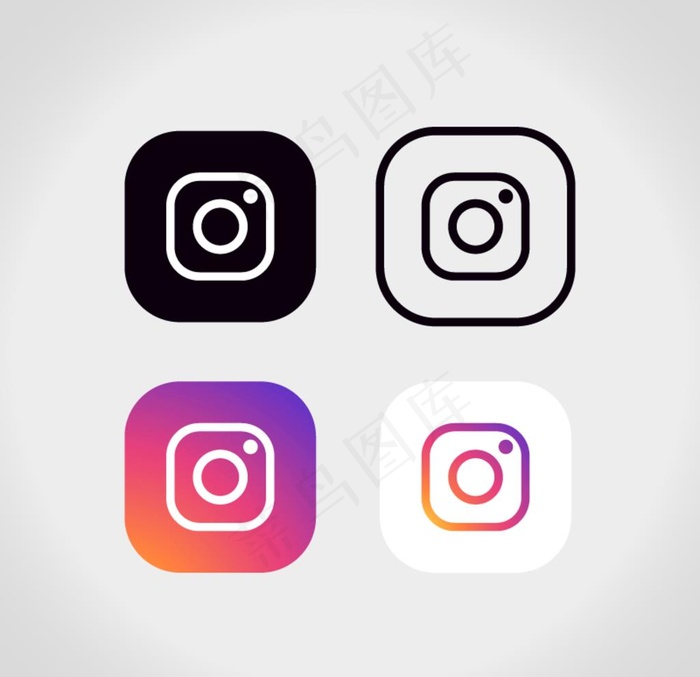 instagram图标图片ai矢量模版下载