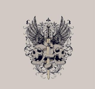 王者之剑 骷髅 翅膀图片