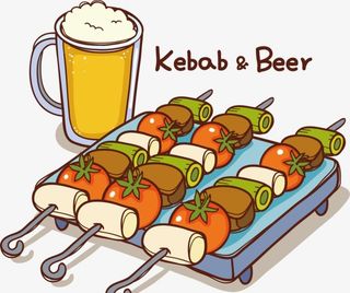 啤酒烤串图片
