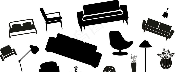 家具小图标图片(13800x3000)psd模版下载