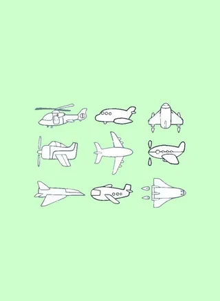 简笔画飞机图片