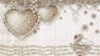 珠宝3D天鹅心形背景墙图片