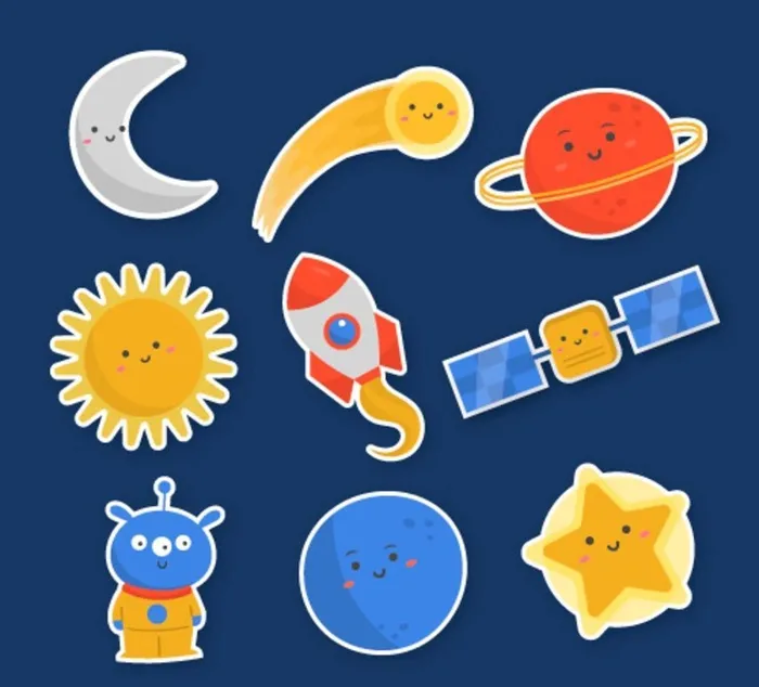 卡通宇宙星空图片ai矢量模版下载