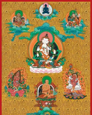 藏式唐卡佛教,暗金唐卡,藏式唐卡,