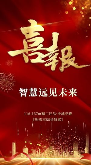 房地产喜报海报图片