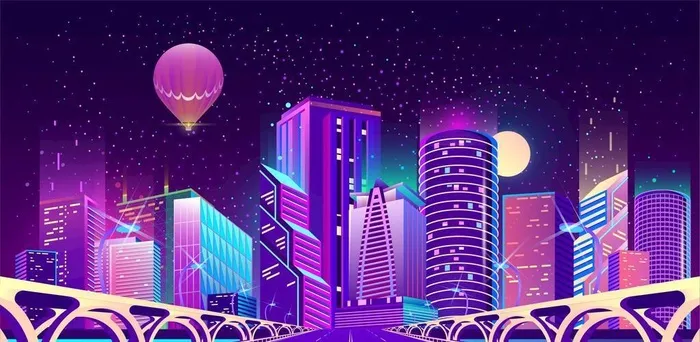 科幻城市剪影图片