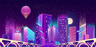 科幻城市剪影图片