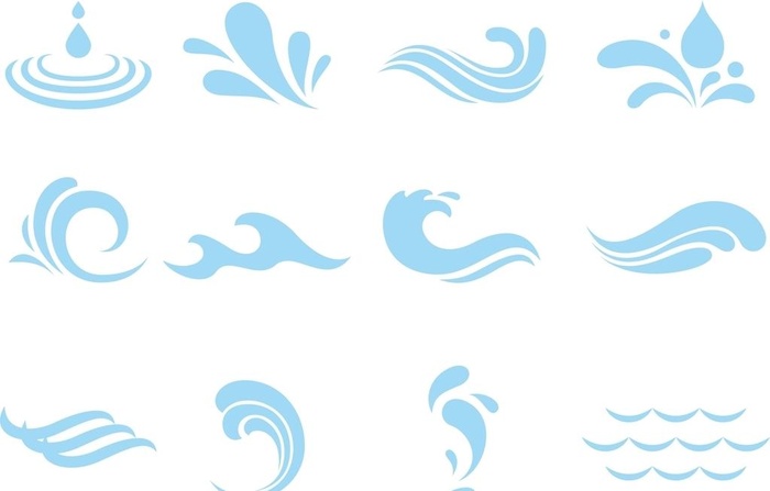 矢量手绘浪花图片