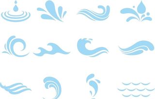 矢量手绘浪花图片