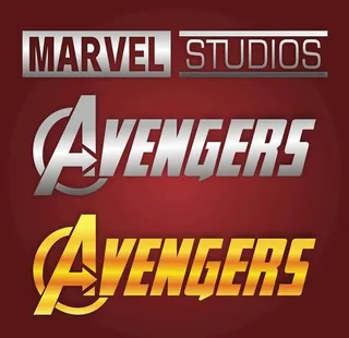 漫威复仇者金属字标识图片