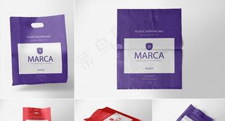 高品质的高端购物袋设计VI样机图片