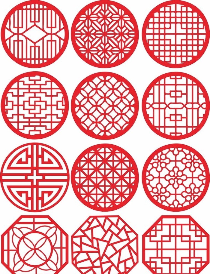 中式窗花图片cdr矢量模版下载
