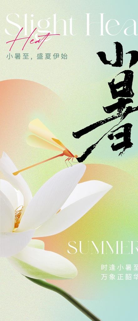 小暑海报图片(2362x5118)psd模版下载