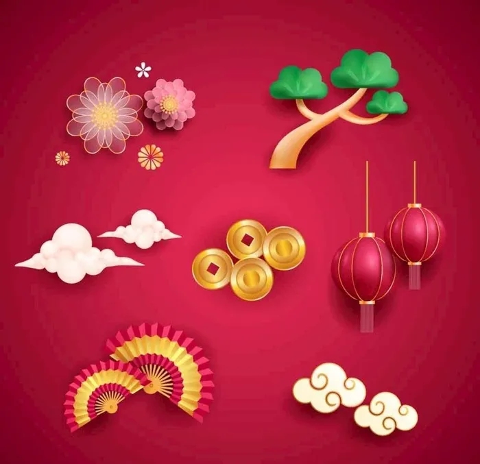 新年素材图片ai矢量模版下载