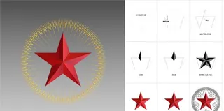 闪闪红星几何绘制图片