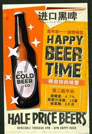 进口啤酒复古海报图片