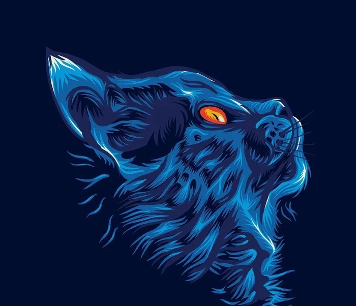 小猫头像插画图片ai矢量模版下载