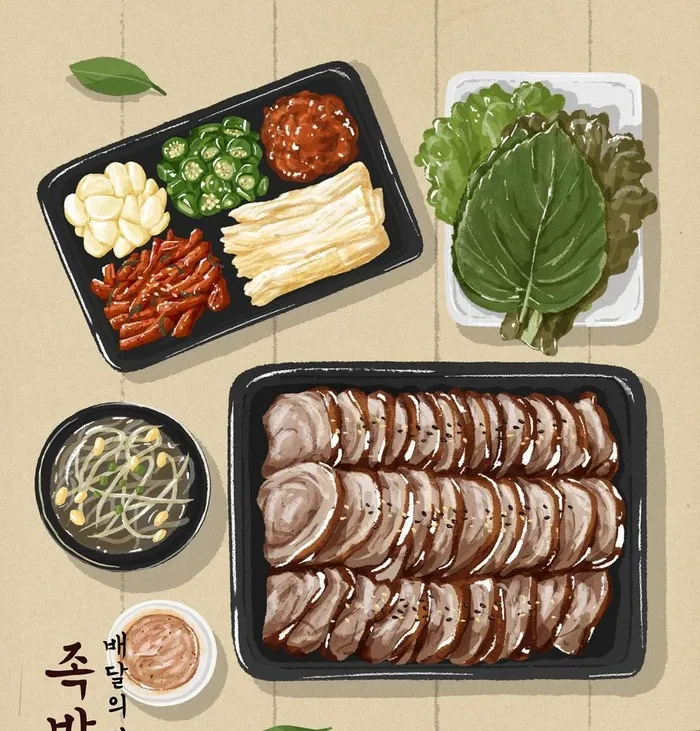 手绘美食海报图片(4321x1111)psd模版下载