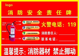 消防安全责任牌图片