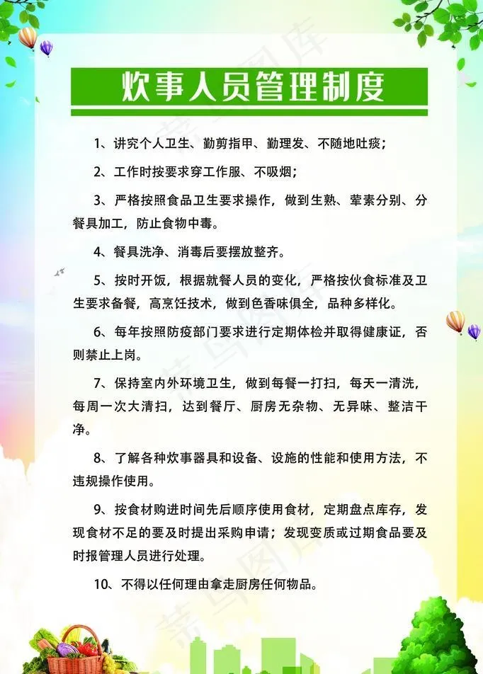 学校食堂制度海报图片(1920x2881)psd模版下载
