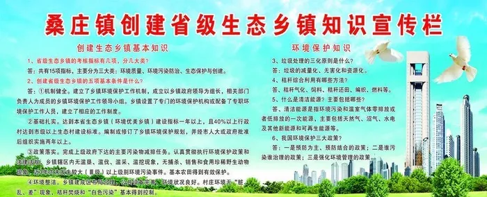 创建省级生态乡镇知识宣传栏图片(7087x3543)psd模版下载